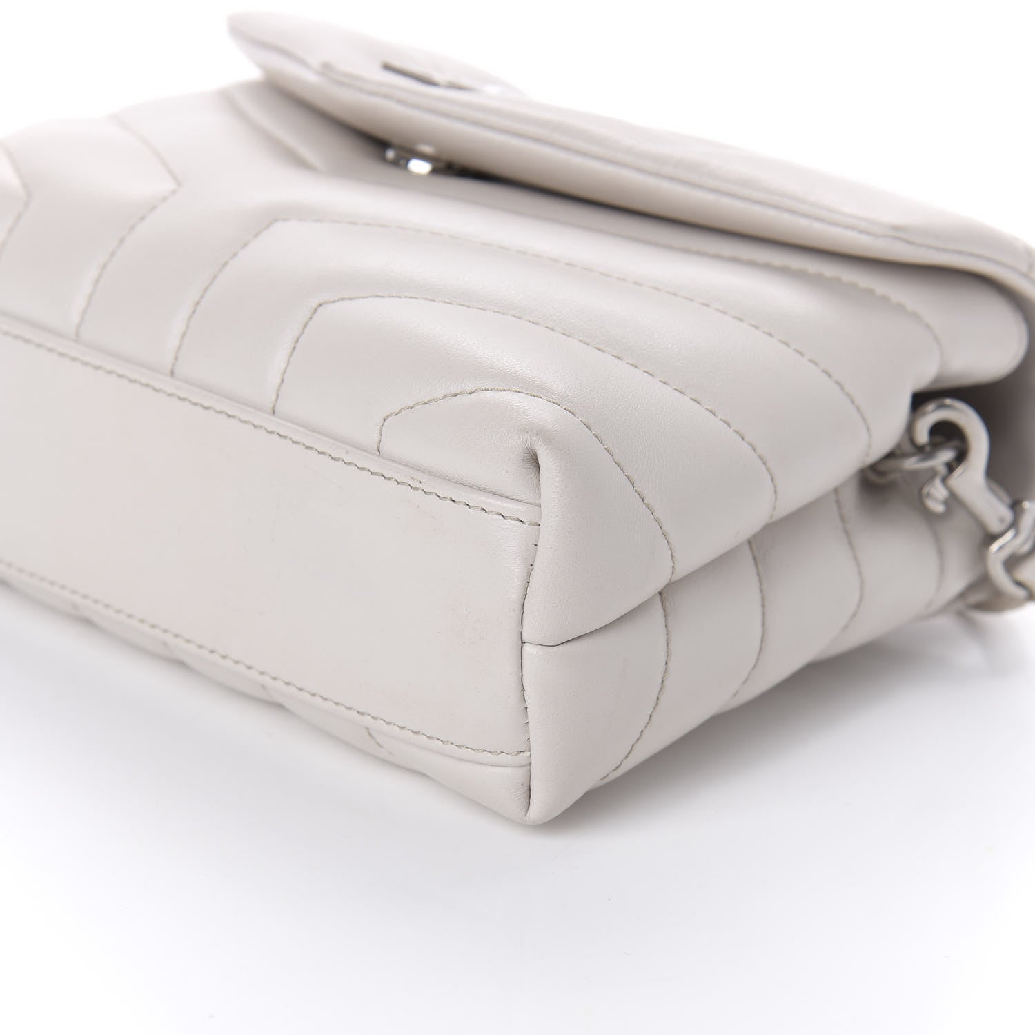 Saint Laurent Calfskin Y Quilted Monogram Toy Loulou Crossbody Bag Ivory 7 of 11