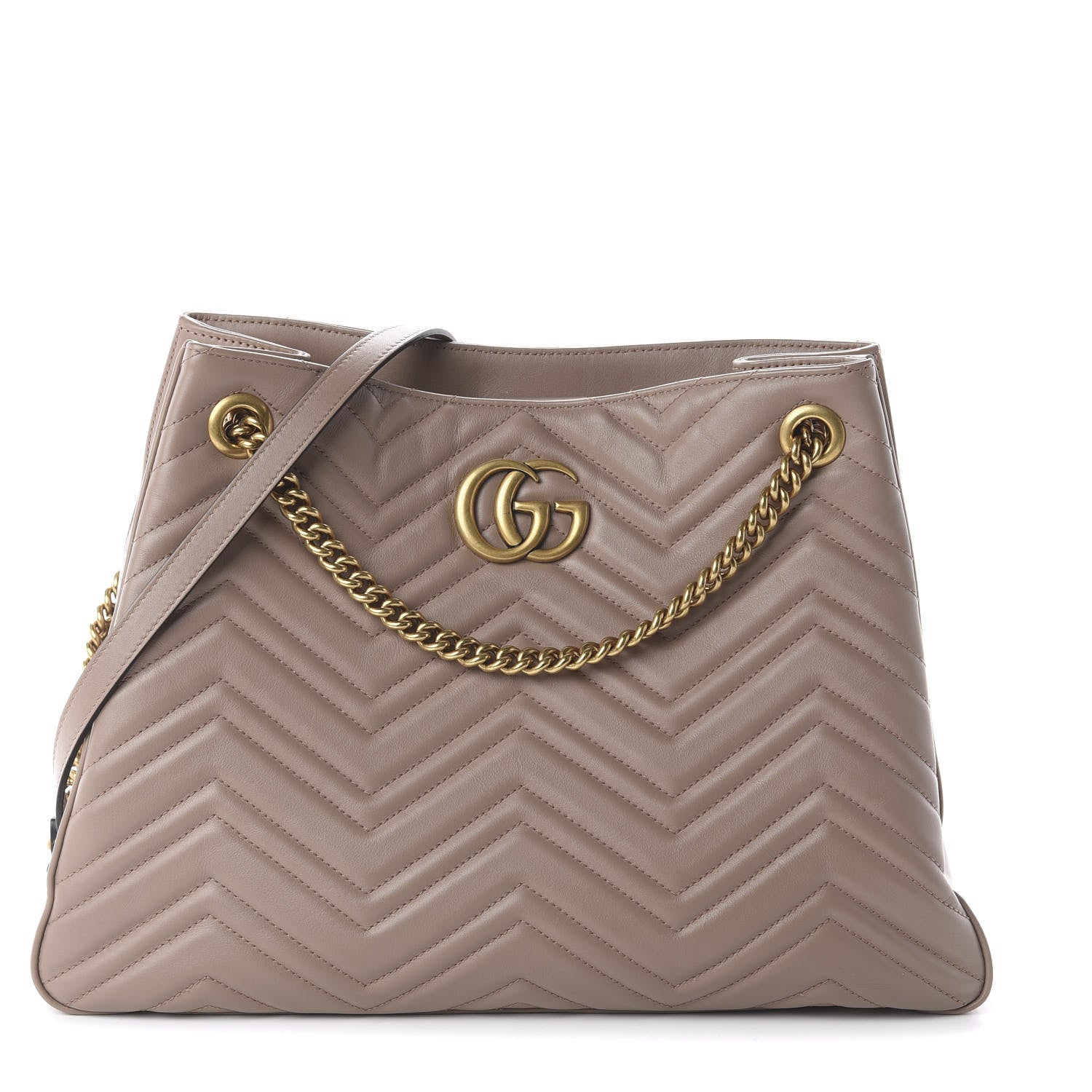 Gucci Calfskin Matelasse Medium GG Marmont Shoulder Tote Bag Porcelain Rose 1 of 8