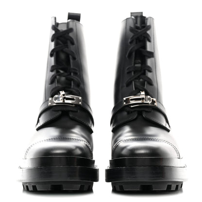Hermes Glossed Calfskin Funk Ankle Boots 37.5 Black 2 of 9