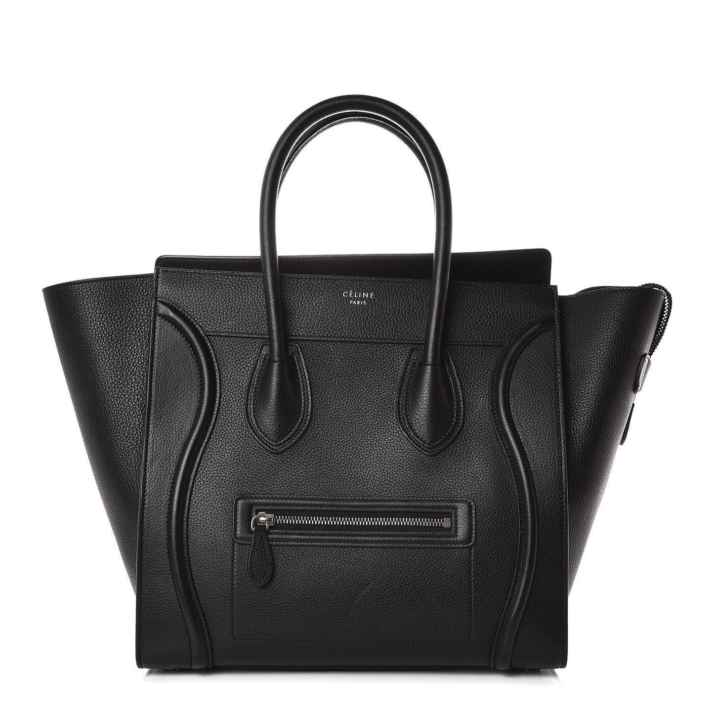 Drummed Calfskin Mini Luggage Black