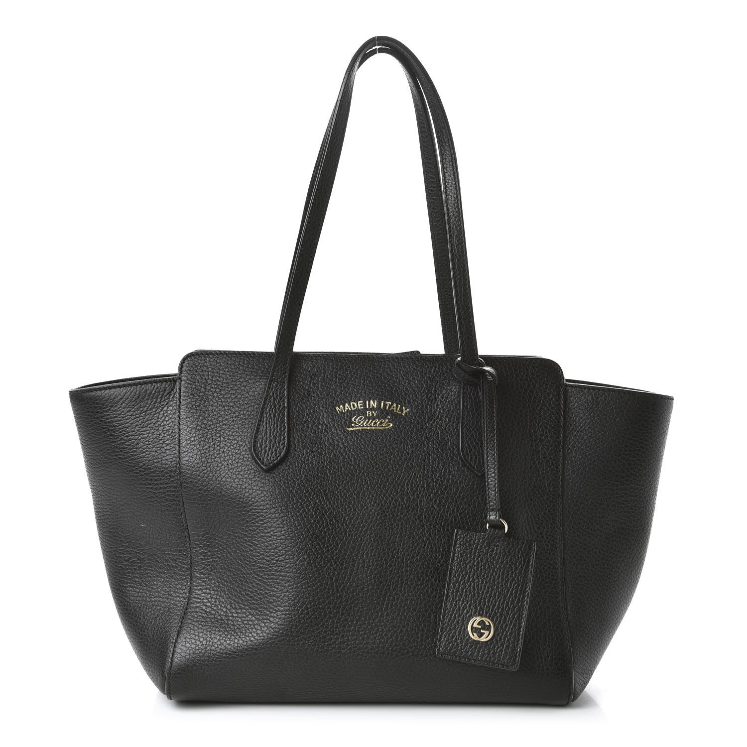 Gucci Pebbled Calfskin Small Swing Tote Black 1 of 9