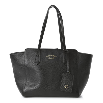Gucci Pebbled Calfskin Small Swing Tote Black 1 of 9