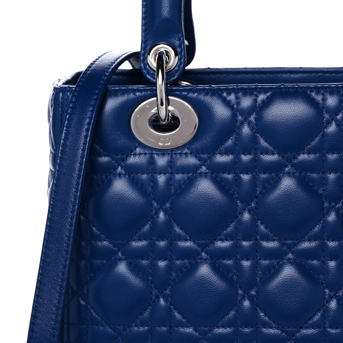 Lambskin Cannage Medium Lady Dior Blue