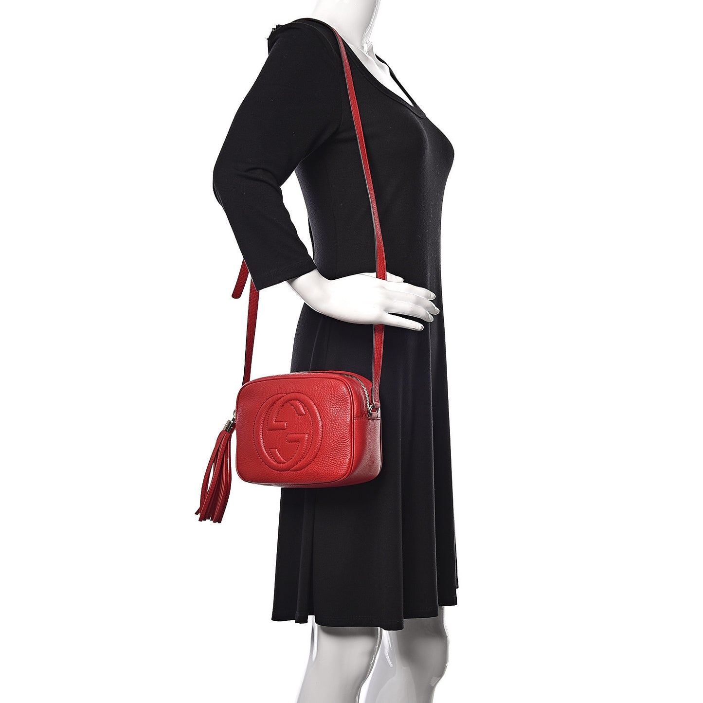 Pebbled Calfskin Small Soho Disco Bag Tabasco Red