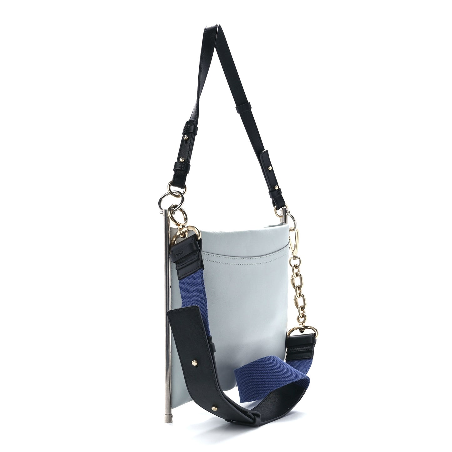 Smooth Calfskin Quilted Medium Roy Clutch Airy Grey