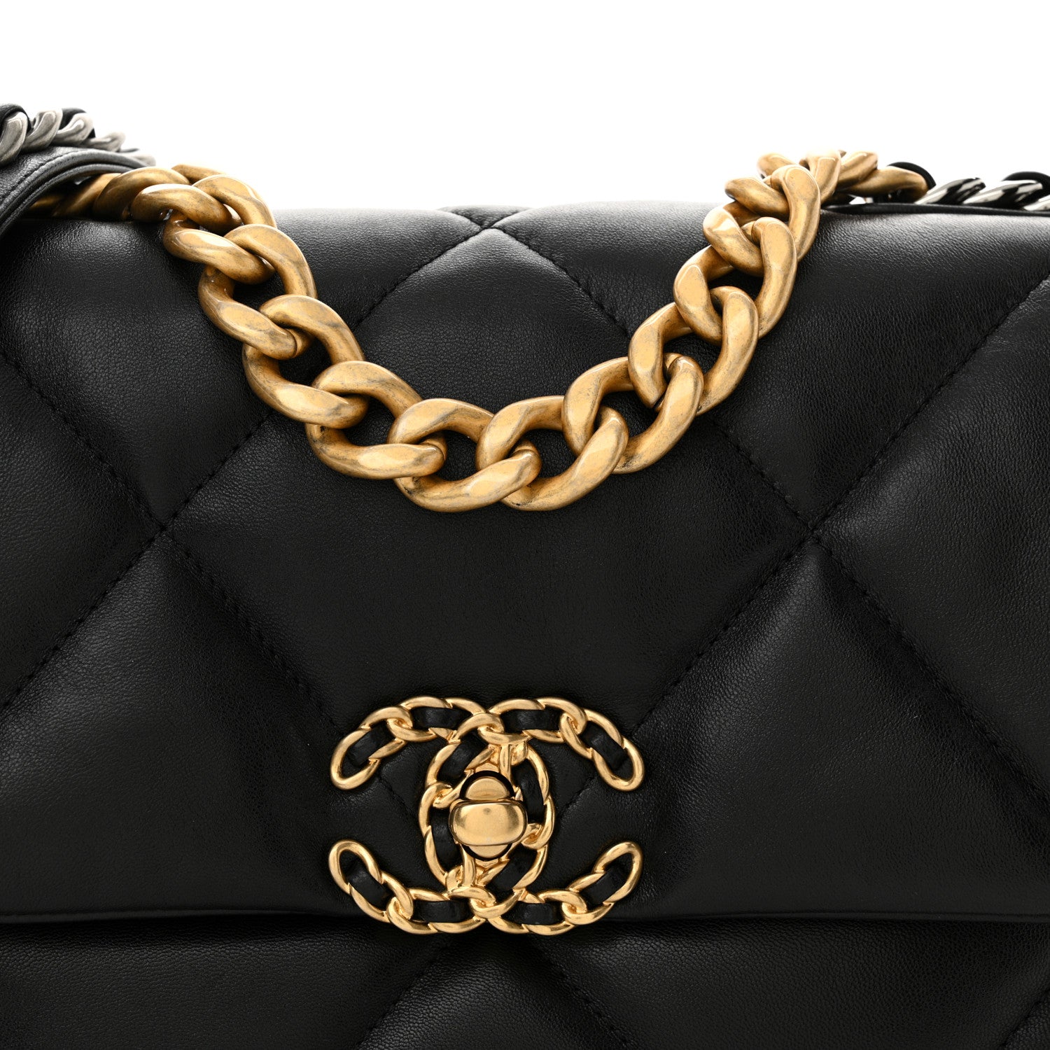 Chanel Lambskin Quilted Medium Chanel 19 Flap Black 9 of 12