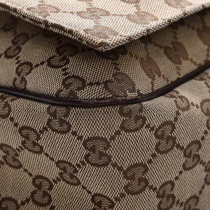 Gucci Monogram Large Flap Messenger Bag Beige Dark Brown 10 of 15