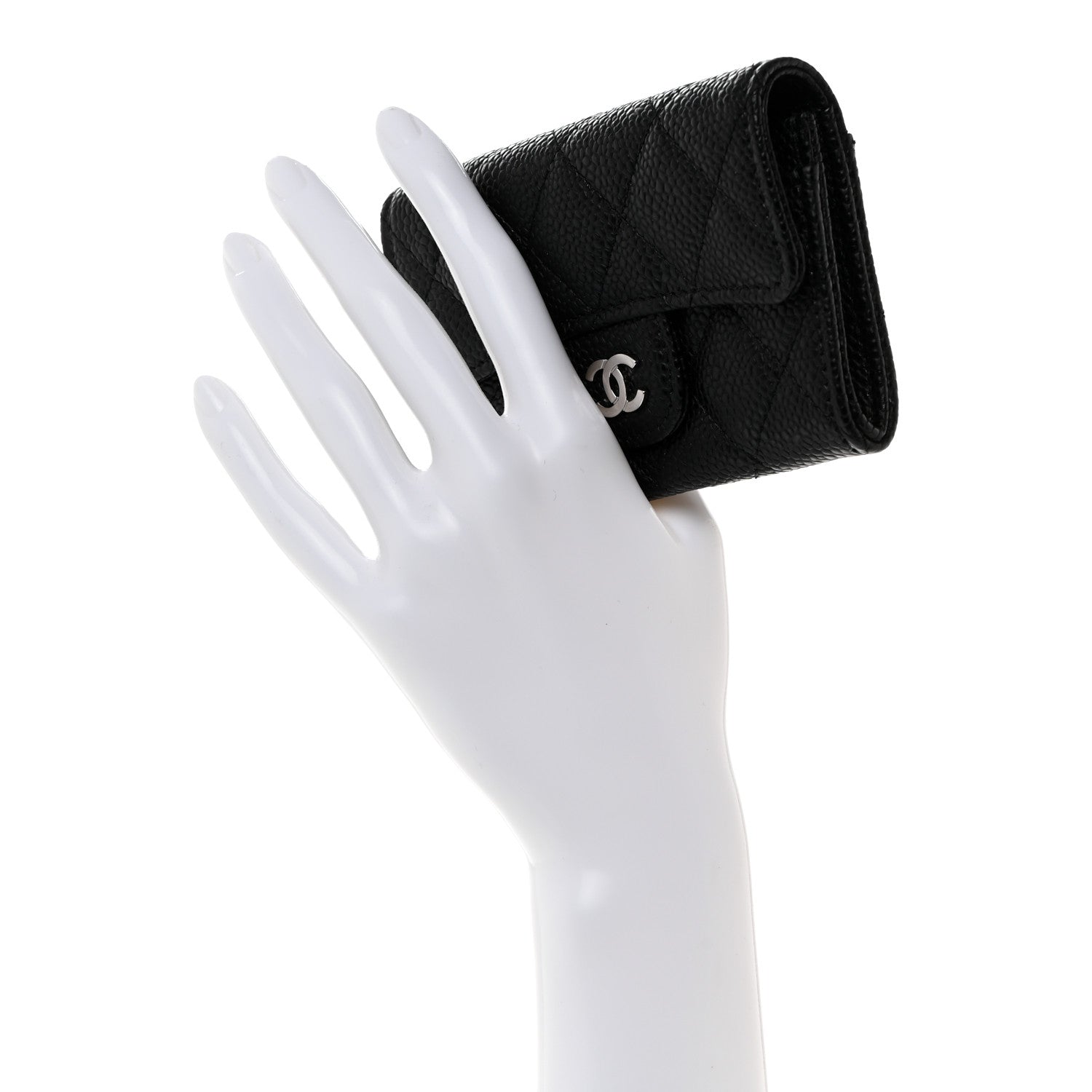 Chanel Caviar Quilted Flap Card Holder Wallet Black 2 of 9