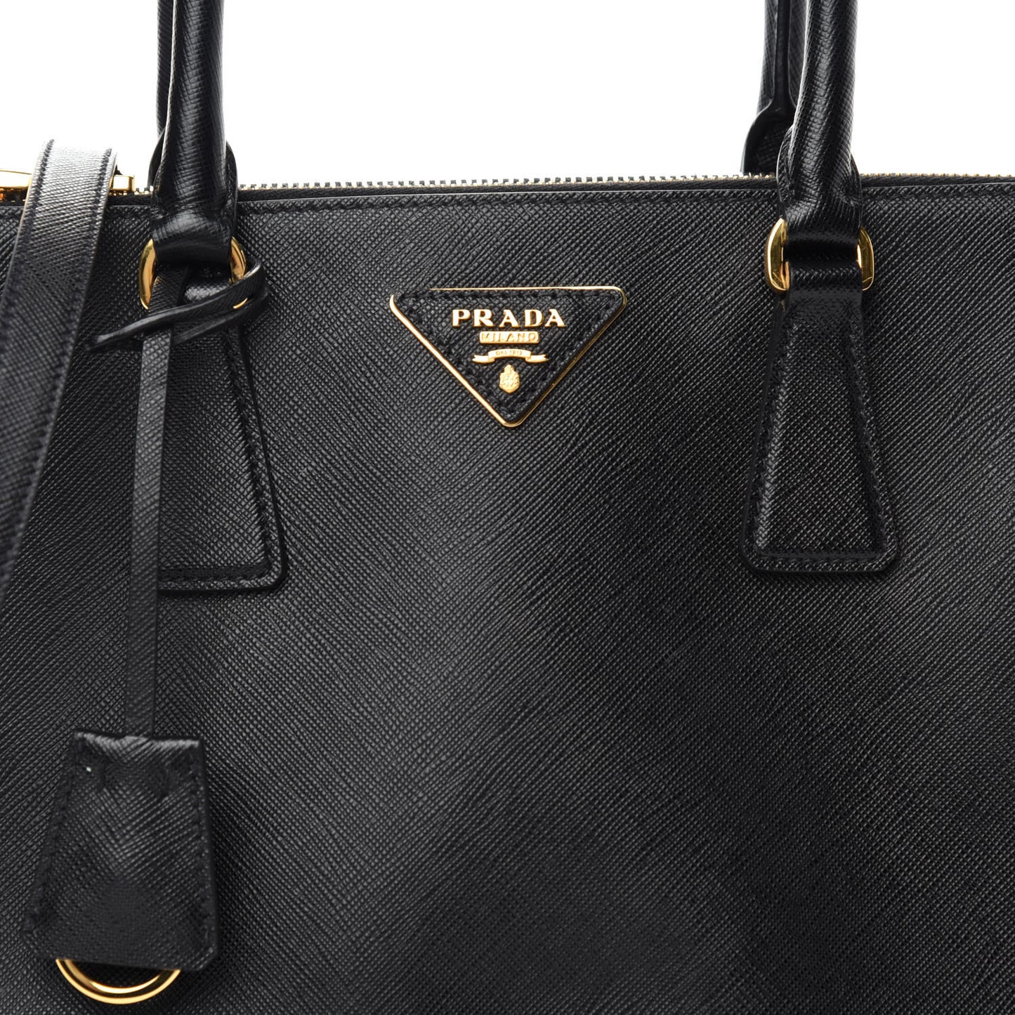 Saffiano Small Galleria Double Zip Tote Black