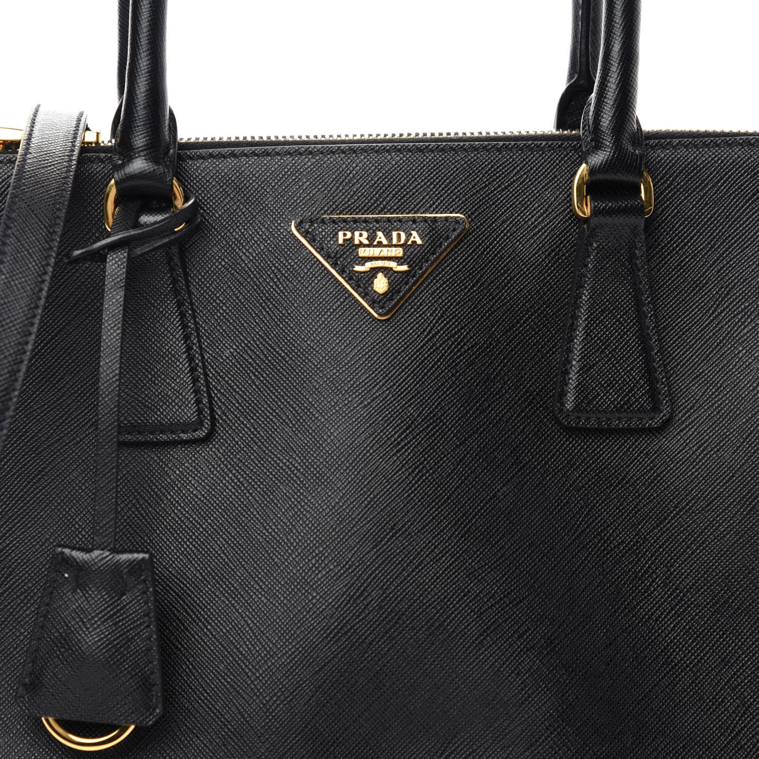 Prada Saffiano Small Galleria Double Zip Tote Black 8 of 10