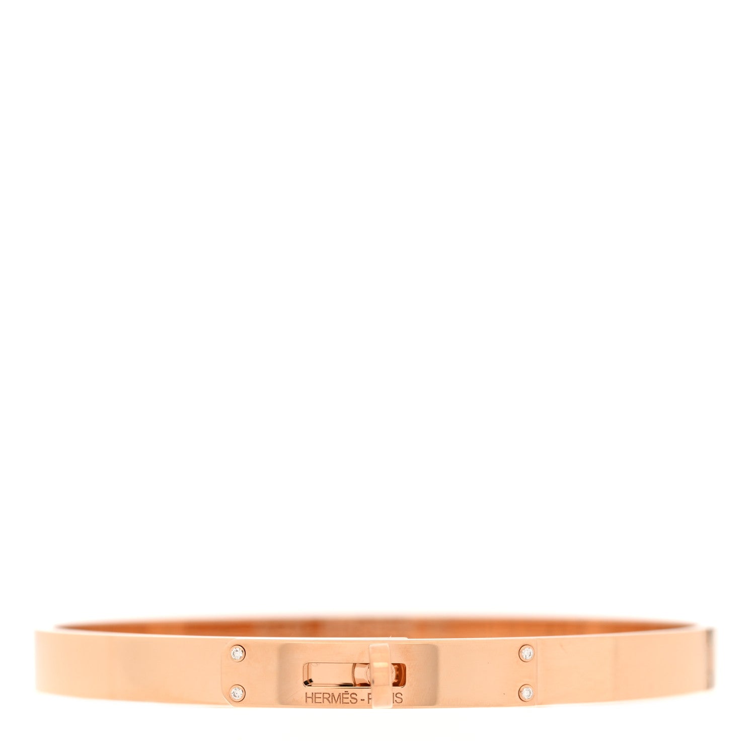 Hermes 18K Rose Gold Diamond PM Kelly Bracelet SH 1 of 4