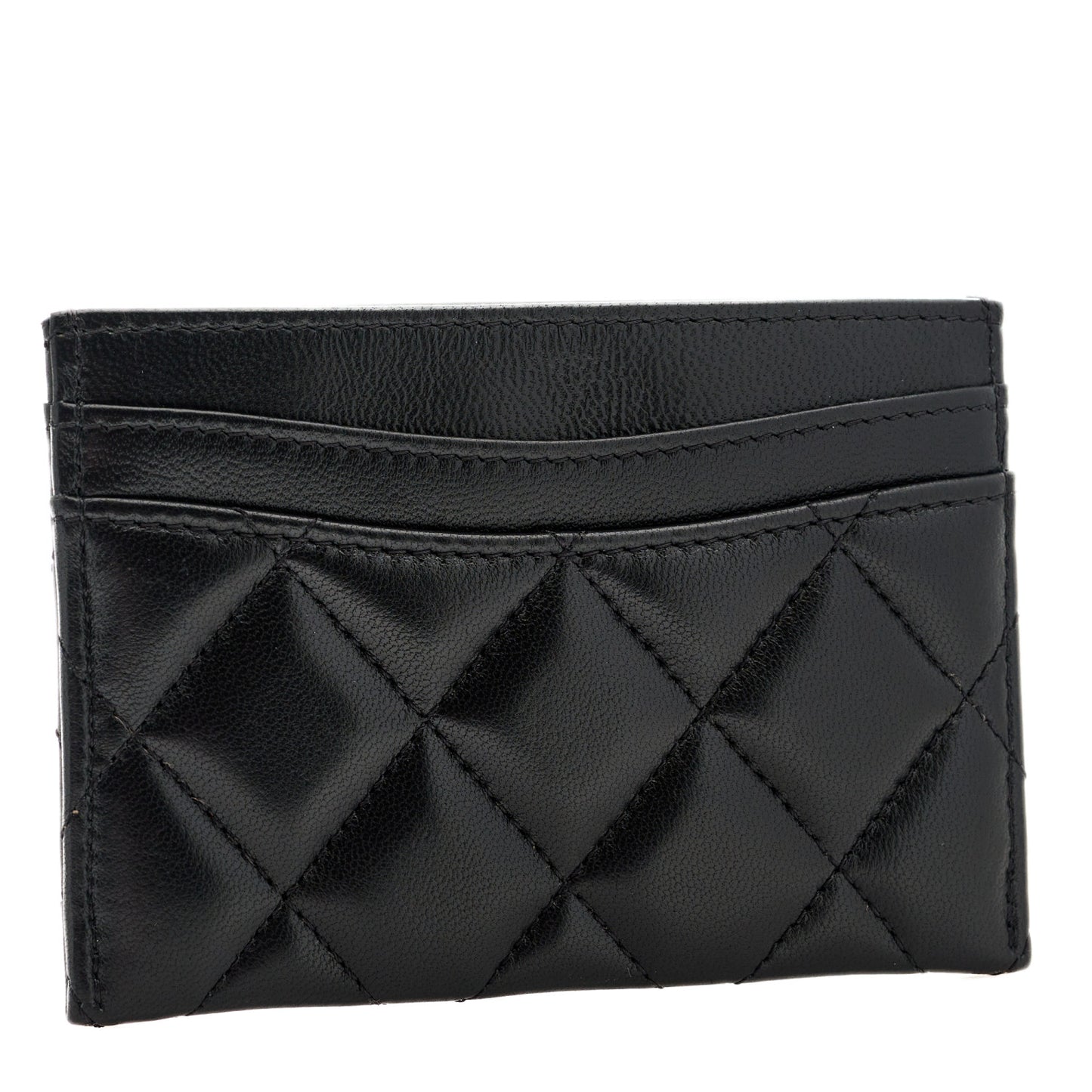 Lambskin Quilted Card Holder So Black
