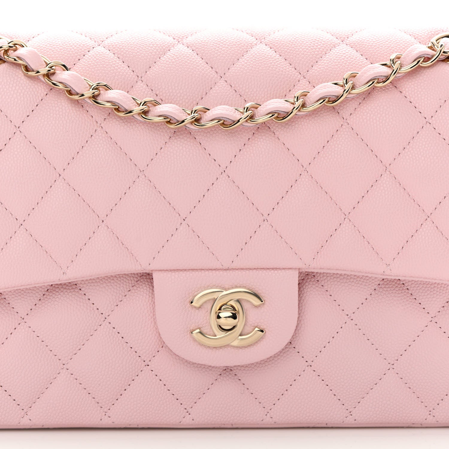 Chanel Caviar Quilted Medium Double Flap Light Pink 8 of 11