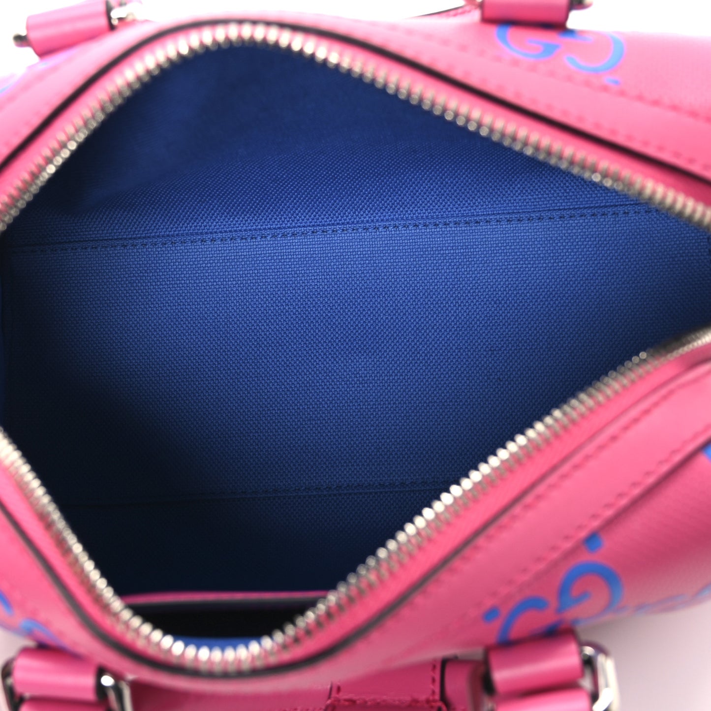 Calfskin GG Tennis Bi-Color Embossed Mini Duffle Bag Modern Fucsia Modern Blue