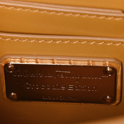 Salvatore Ferragamo Crocodile Mini Vara Bow Crossbody Bag Beige 6 of 10