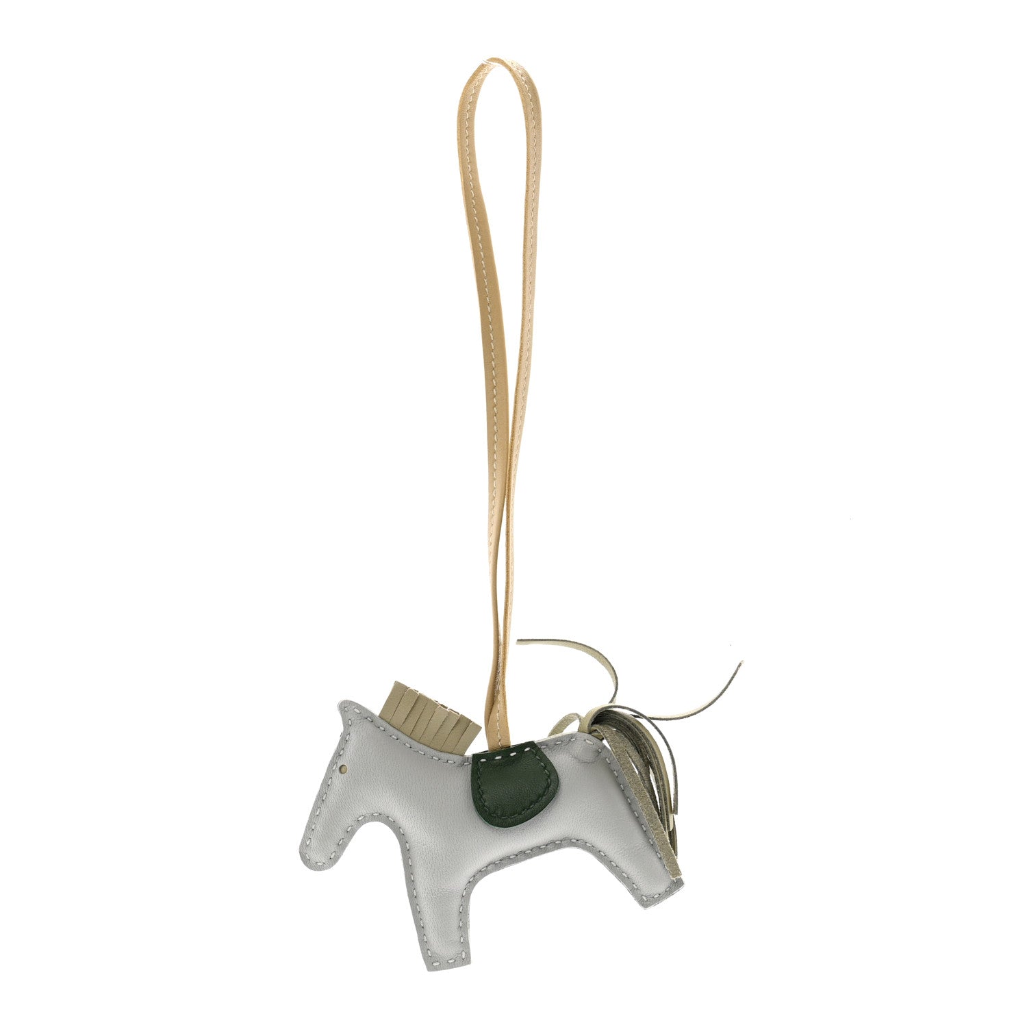 Hermes Milo Lambskin Grigri Rodeo Horse Bag Charm PM Bleu Glacier Sauge Vert Anglais Trench 1 of 5