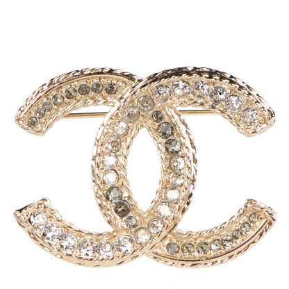 Chanel Crystal CC Brooch Gold 1 of 5