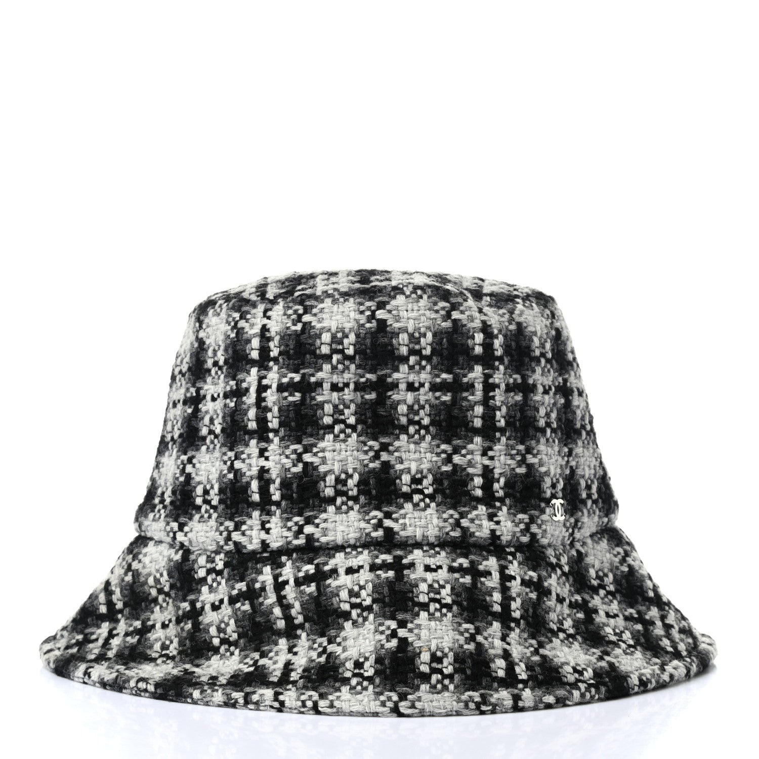 Chanel Tweed Bucket Hat L Black White 4 of 9