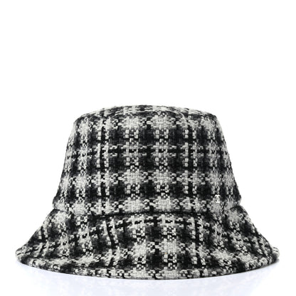 Chanel Tweed Bucket Hat L Black White 4 of 9