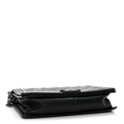 Chanel Crumpled Lambskin New Medium Studded Boy Flap Black 4 of 14