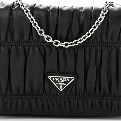Prada Nappa Gaufre Flap Shoulder Bag Black 7 of 9