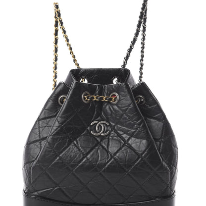 Chanel Aged Calfskin Quilted Small Gabrielle Backpack Black 9 of 9