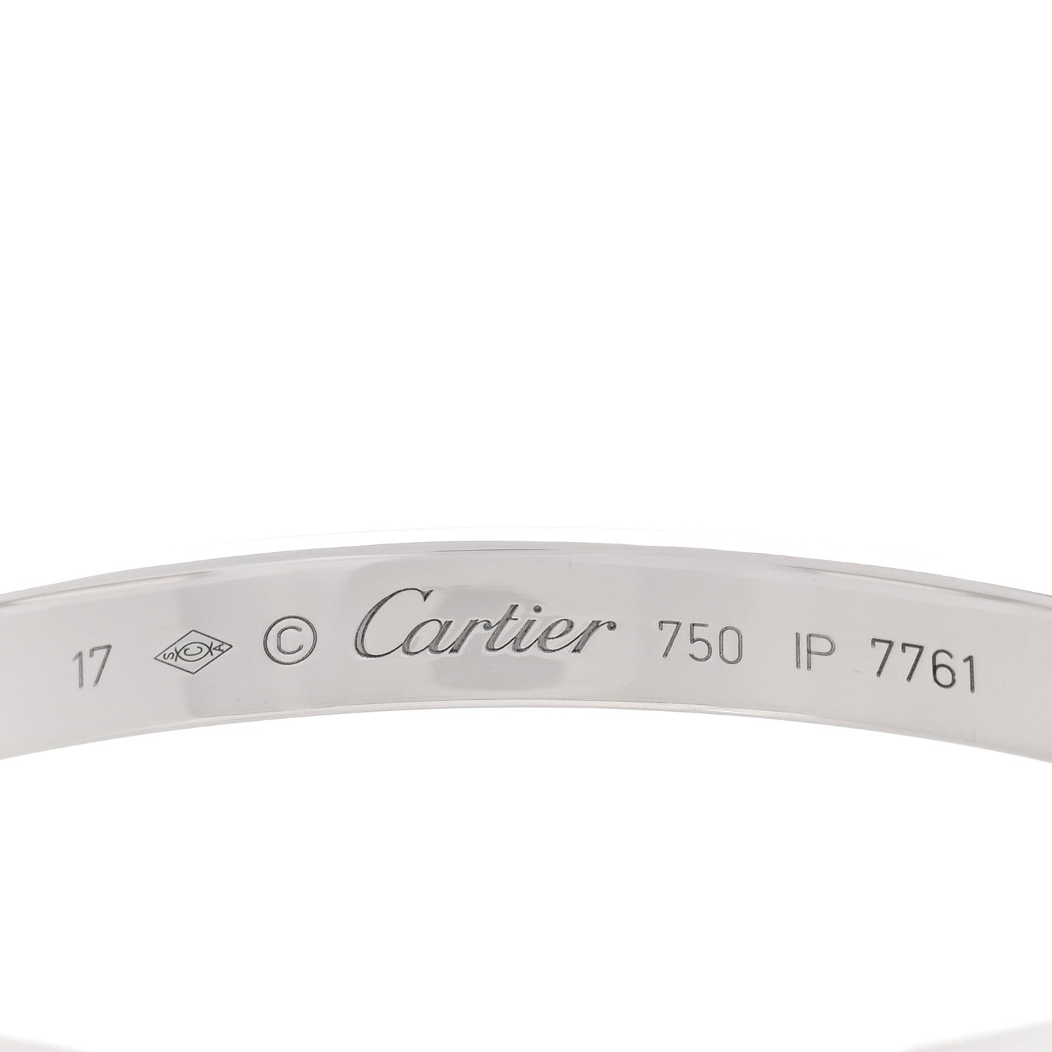 Cartier 18K White Gold LOVE Cuff Bracelet 17 3 of 3