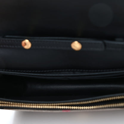 Burberry Derby Calfskin House Check Wallet On Chain Black 4 of 4