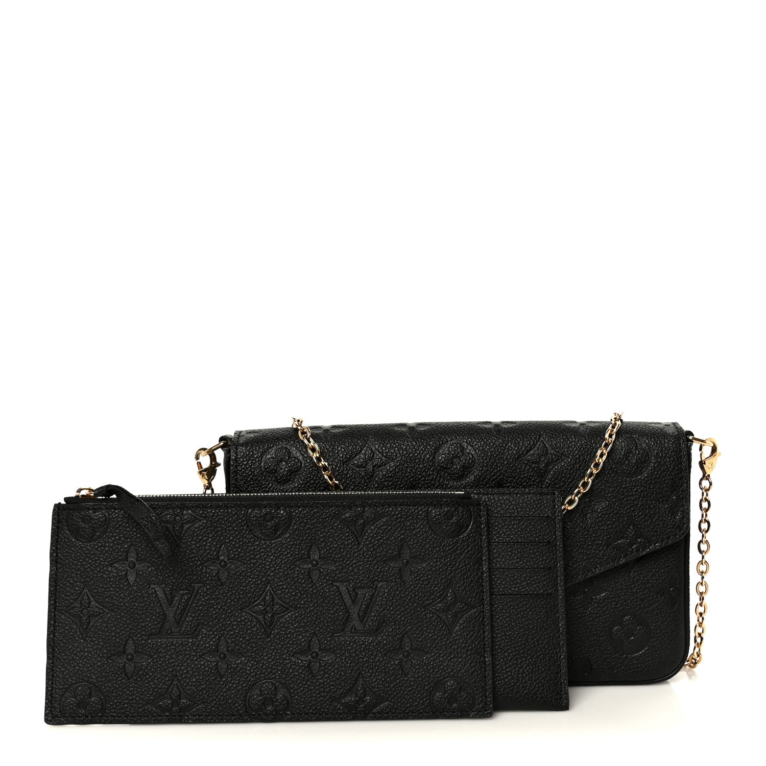 Louis Vuitton Empreinte Pochette Felicie Chain Wallet Black 3 of 15
