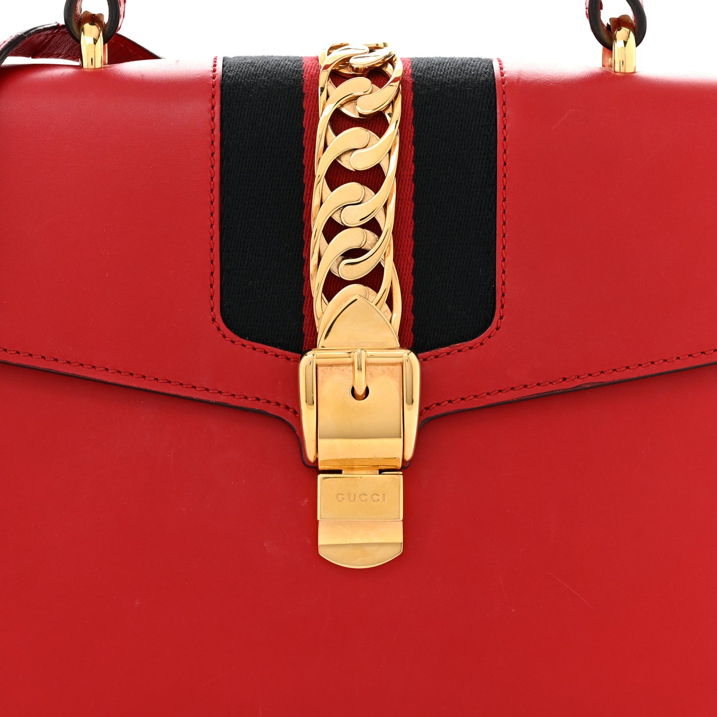 Calfskin Medium Sylvie Top Handle Bag Hibiscus Red