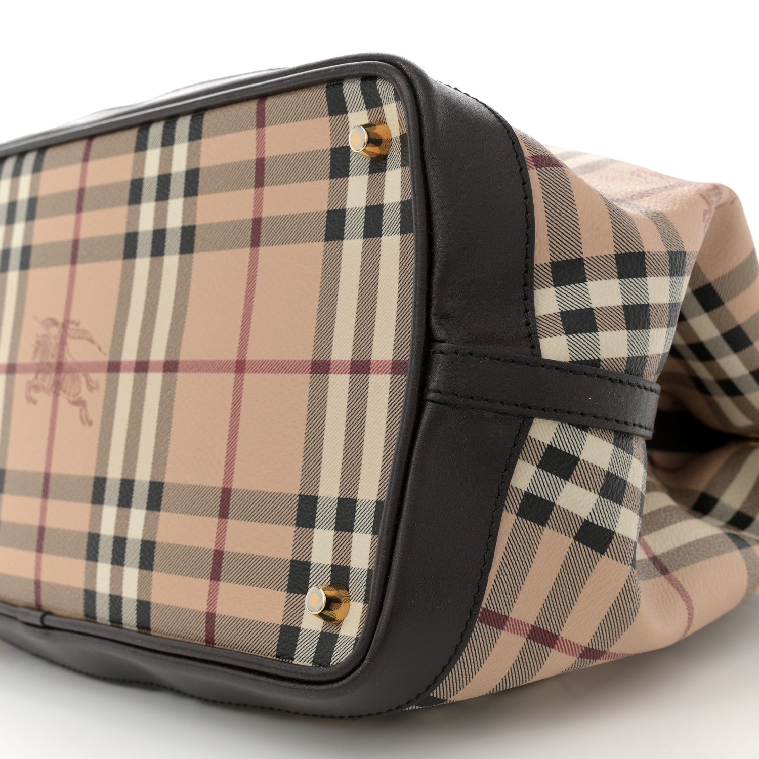 Burberry Haymarket Check Medium Golderton Tote Chocolate 9 of 10