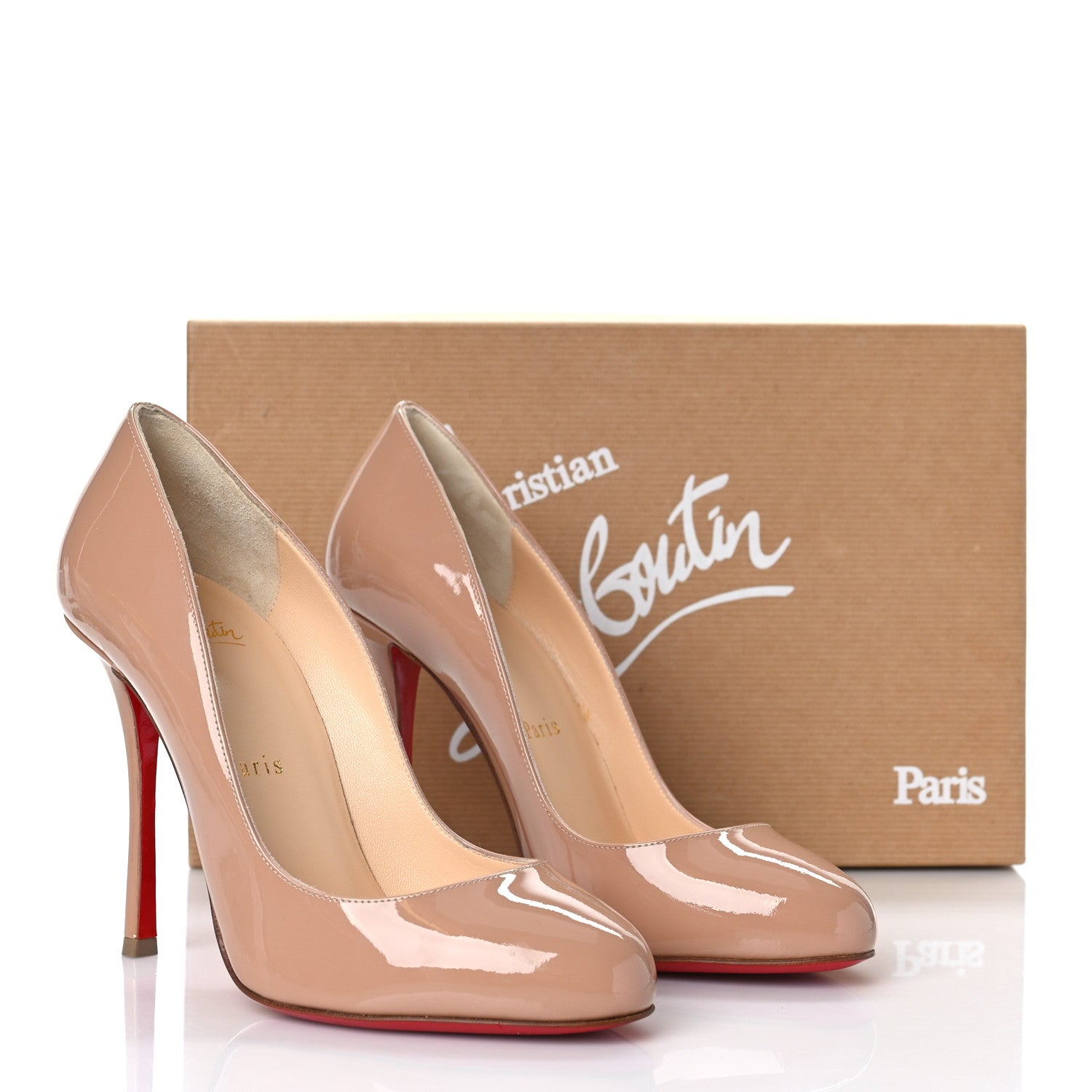 Christian Louboutin Patent Merci Allen 85 Pumps 37 Nude 10 of 10