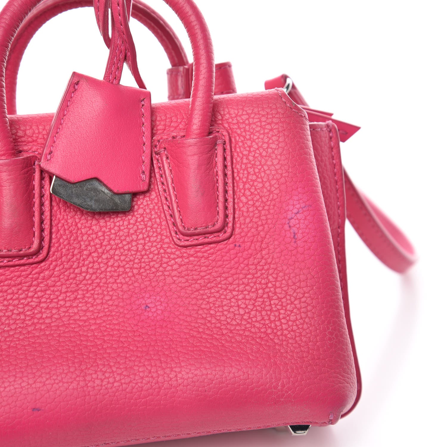 MCM Grained Calfskin X-Mini Milla Tote Beetroot Pink 10 of 14