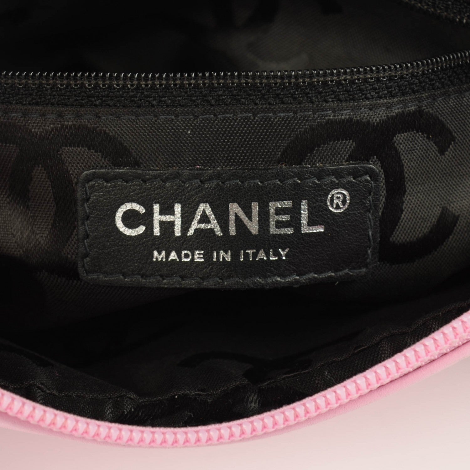 Chanel Calfskin Quilted Cambon Pochette Pink Black 6 of 7