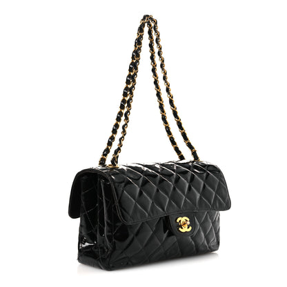 Chanel Patent Quilted Medium Double Sided Flap Black 3 of 17