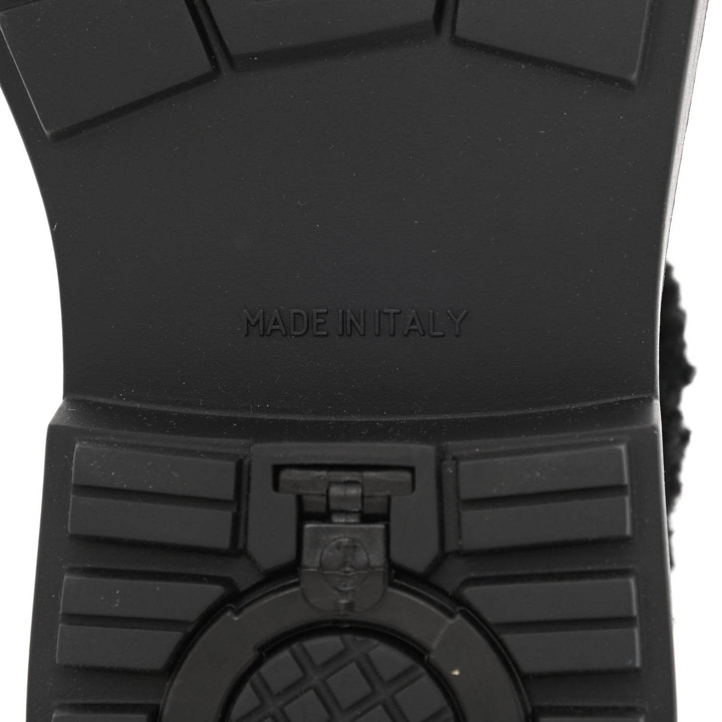 Calfskin Shearling CC Lace Up Boots 35 Black White