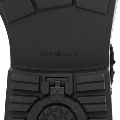 Chanel Calfskin Shearling CC Lace Up Boots 35 Black White 7 of 9