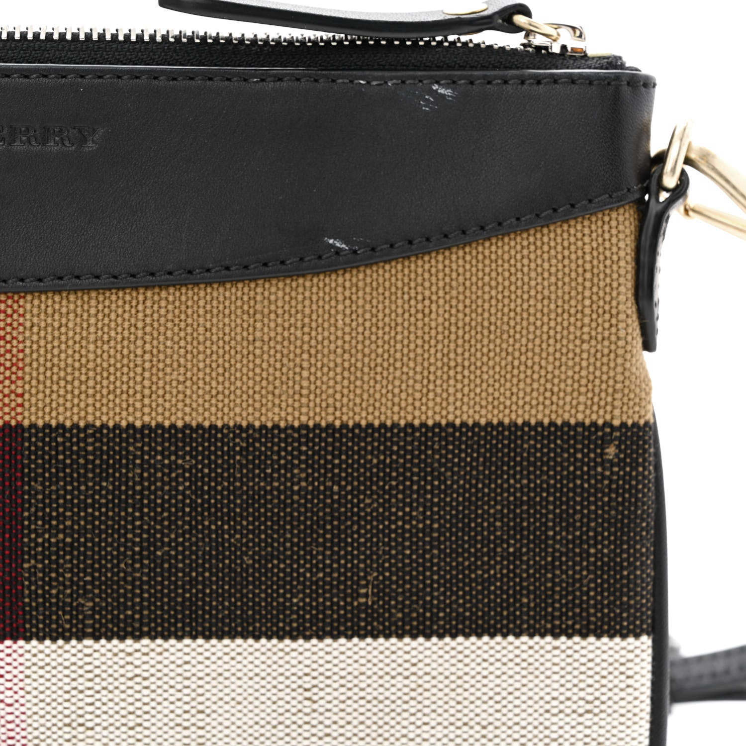 Burberry Mega Check Peyton Crossbody Clutch Bag Black 12 of 12