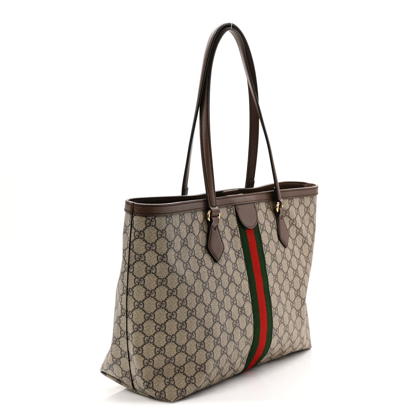 GG Supreme Monogram Medium Ophidia Shopping Tote Brown
