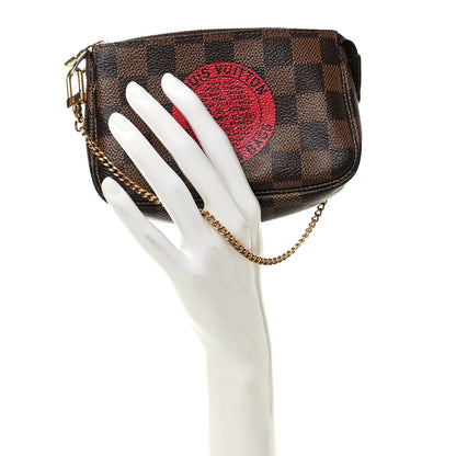 Louis Vuitton Damier Ebene Complice Trunks and Bags Mini Pochette Accessories Red 2 of 9