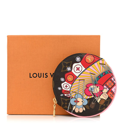 Louis Vuitton Monogram 2020 Christmas Animation Swing Ride Round Coin Purse Pink Poppy 9 of 9