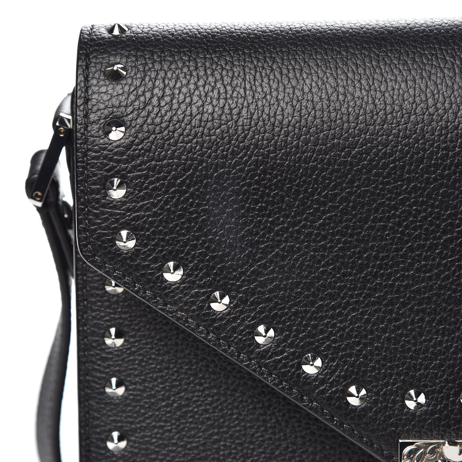 MCM Calfskin Studded Outline Patricia Shoulder Bag Black 9 of 9