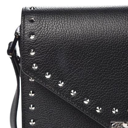 MCM Calfskin Studded Outline Patricia Shoulder Bag Black 9 of 9