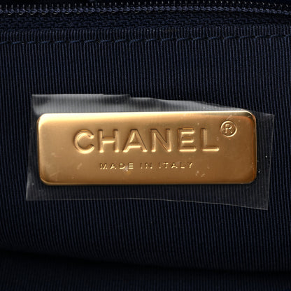 Chanel Goatskin Quilted Maxi Chanel 19 Flap Dark Blue 6 of 10