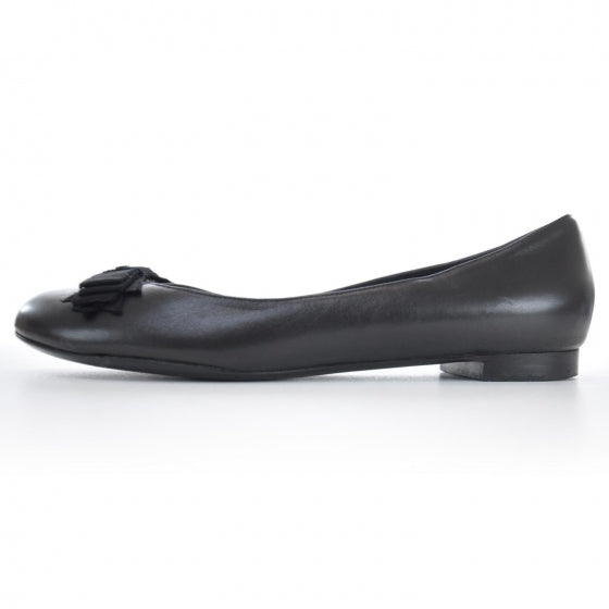 Chanel Leather CC Bow Ballet Flats 36.5 Black 2 of 9
