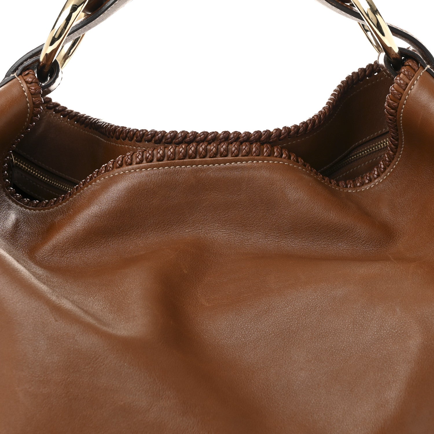 Gucci Calfskin Large Horsebit Chain Hobo Brown 8 of 13