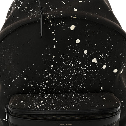 Saint Laurent Canvas City Backpack Black White 8 of 10