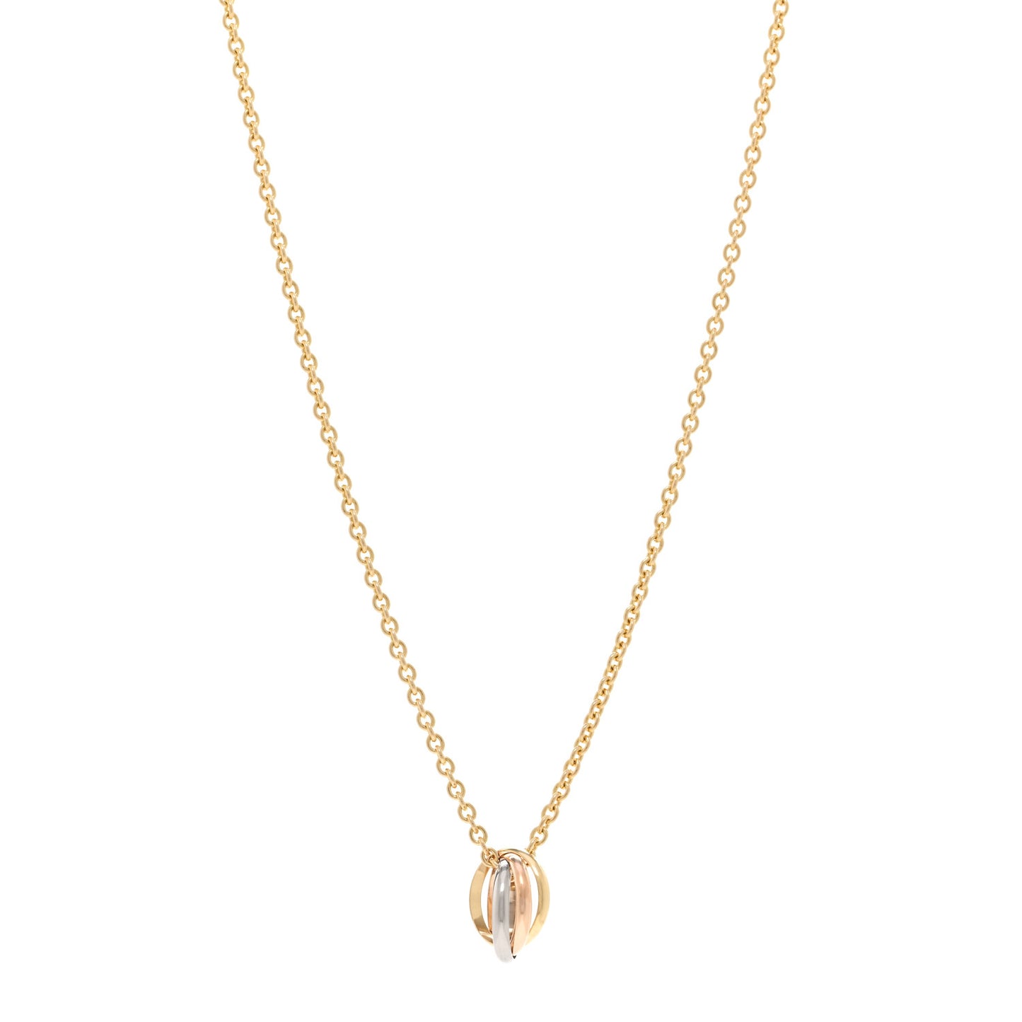 18K Pink Yellow White Gold Trinity Pendant Necklace