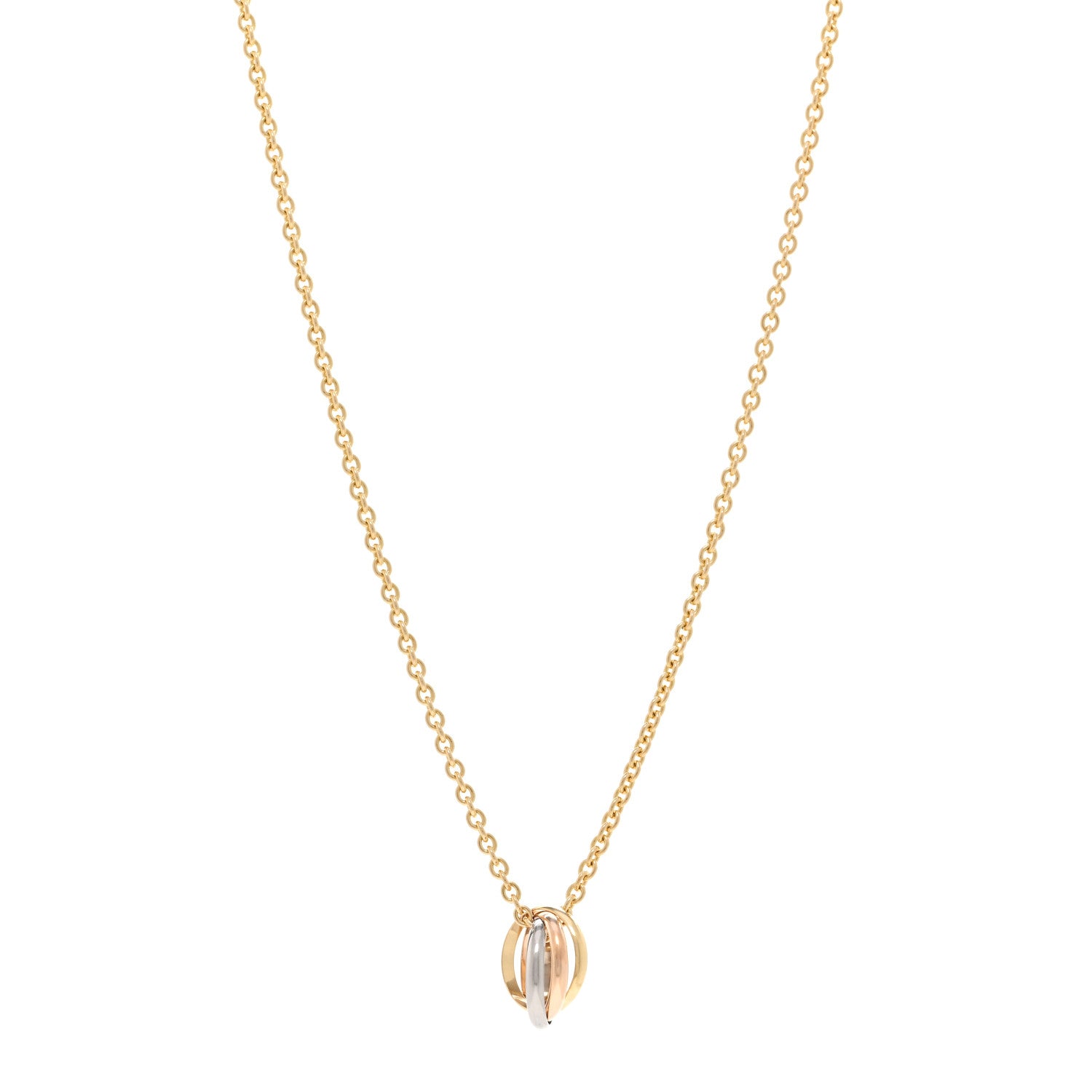 Cartier 18K Pink Yellow White Gold Trinity Pendant Necklace 1 of 4