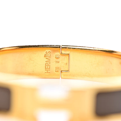 Hermes Enamel Narrow Clic Clac H Bracelet PM Cachou 4 of 4